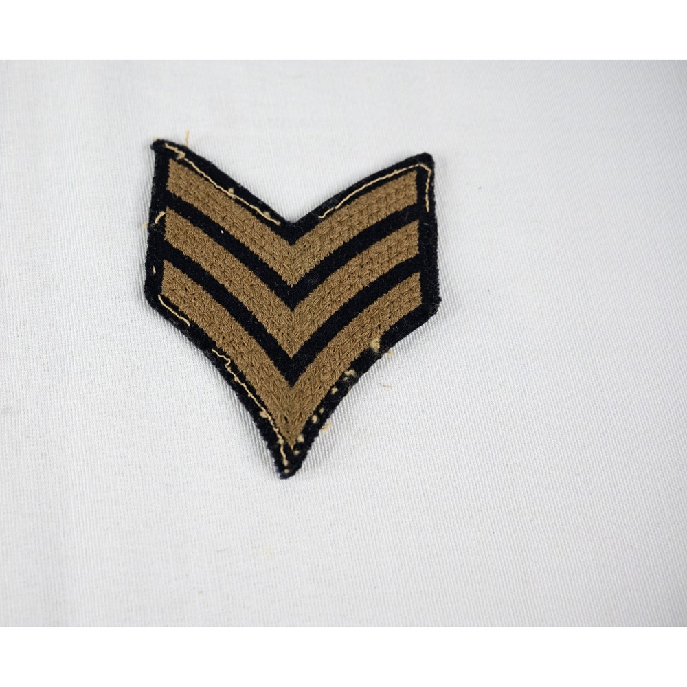 Vintage‎ Military Sergeant Rank Chevron Patch Olive Black Insignia